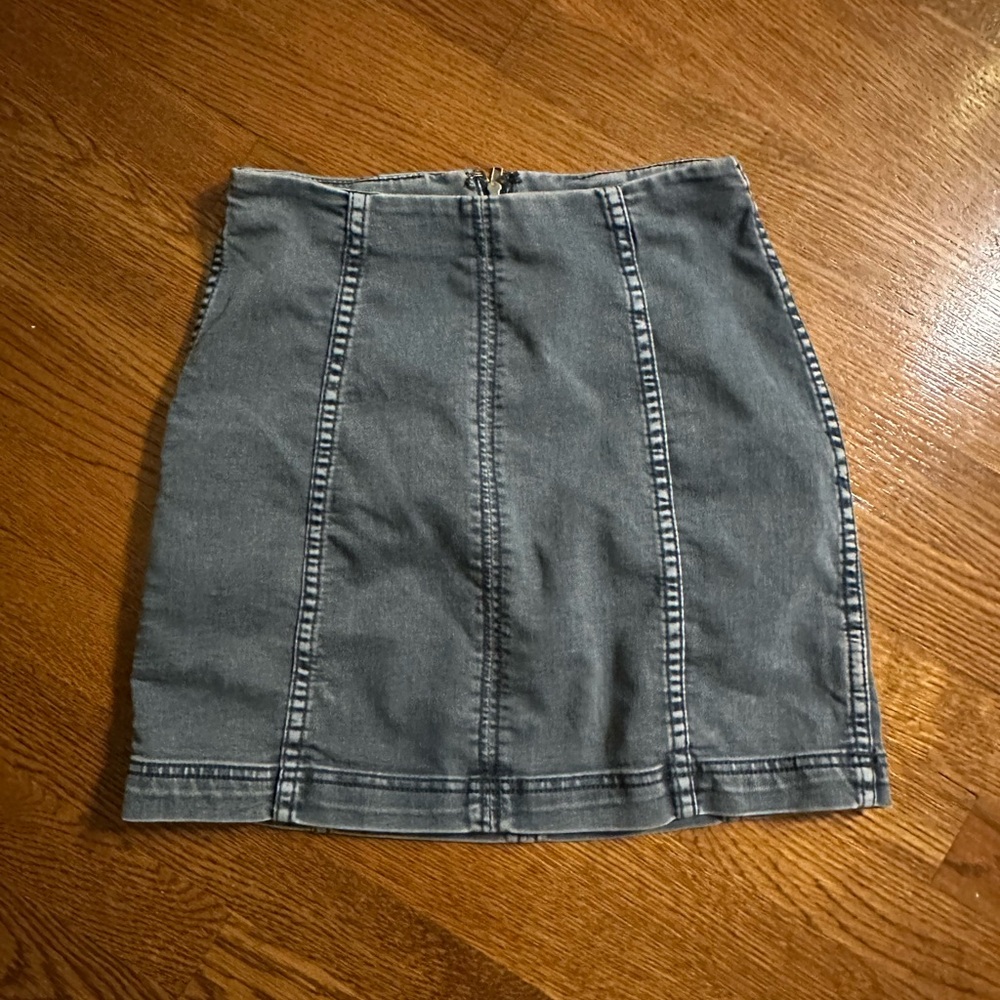 Free People Modern Femme Mini Skirt - Grey Wash